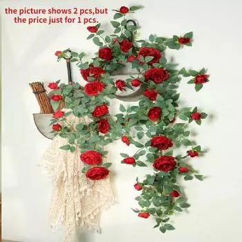 Искусственные милые розы, лоза, шелковые цветы, ротанг, кафе, декоративная имитация розового растения, искусственные цветочные лозы, украшение для бара