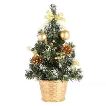 Искусственные настольные мини-елочные украшения Фестиваль Миниатюрная елка 30 см One Size золотой