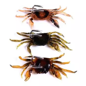 Искусственные наживки для крабов, мягкие приманки с 3D-моделированием крабов с острыми крючками, ловушки для наживки для морской рыбалки, аксессуары для снастей для морской рыбы