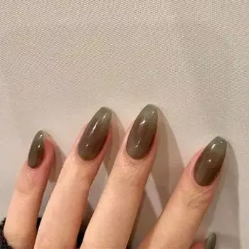 Искусственные ногти Европейские и американские балетные ногти сплошного цвета Трапециевидные персонализированные полупрозрачные накладные ногти Носимые маникюрные нашивки