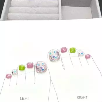 Искусственные ногти ручной работы Летние красочные блестки Фототерапевтические ногти Накладные ногти Многоразовые и съемные ногти S