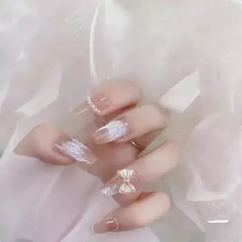 Искусственные ногти ручной работы в стиле телесного цвета, высококачественные ногти средней длины, нерегулярного контрастного цвета, фототерапевтические ногти, многоразовые и съемные ногти 1pc extra tool kit