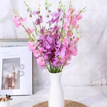 Искусственные орхидеи 3 вилки Реалистичные красочные искусственные цветы Свадьба Домашний офис Стол Центральная часть Искусственная цветочная ветка Цветочная композиция Украшение