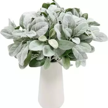 Искусственные овечьи ушки стебли 5 шт. флокированная искусственная зелень сплошной спрей искусственные листья кроличьи ушки для дома свадьба DIY ремесло