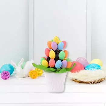 Искусственные пасхальные яйца Бонсай Креатив, для фестивалей Рабочие столы Комнаты Праздник Silver Dots