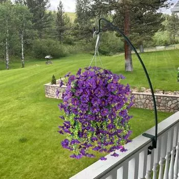 Искусственные подвесные цветы петунии, устойчивые к ультрафиолетовому излучению, искусственные растения для улицы, искусственная полосатая петуния, весенне-летний декор для дома, каминной двери, крыльца, патио белый