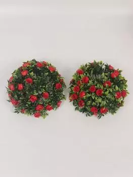 Искусственные подвесные корзины с цветами Зеленые растения Шарообразная трава Искусственный уличный декор Колышки для искусственной травы Газон Трава Музыка ветра Настенный декор Чаша красный