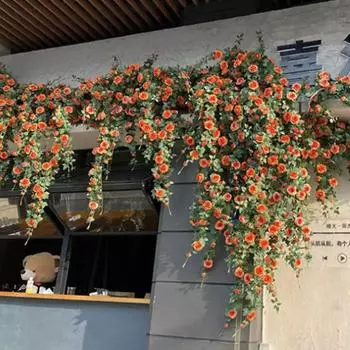 Искусственные подвесные растения, подвесные цветы, 1,5 м, искусственная роза, подвесные растения, искусственные цветы для дома, комнаты, сада, свадьбы, внутреннего и наружного декора белый