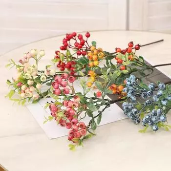 Искусственные ягоды, яркая не увядающая пена, цветочная композиция, имитация черники, реквизит для фотосъемки синий