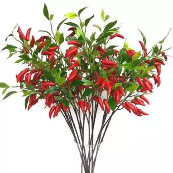 Искусственные растения Пластиковый красный перец Букет Искусственные овощи для сада Украшения дома Аксессуары Искусственная зелень жёлтый
