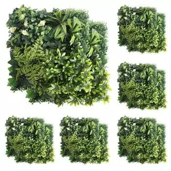 Искусственные растительные настенные панели 50x50 см. Зеленая трава. Фон для стены. Украшение. Искусственные листья плюща. Уличное покрытие для ограждения.