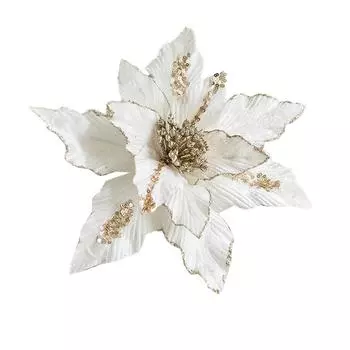 Искусственные рождественские цветы Рождественский цветок Подвеска Украшение на елку розовый