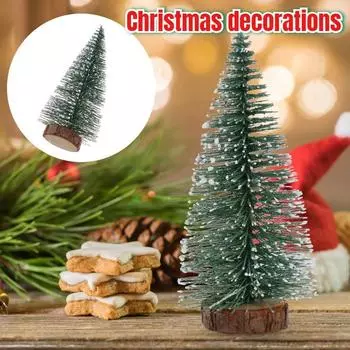 Искусственные рождественские елки Мини рождественские кедровые деревья DIY Модель Игрушка Ремесло Украшение для рабочего стола Новогодние украшения 6cm -2pcs
