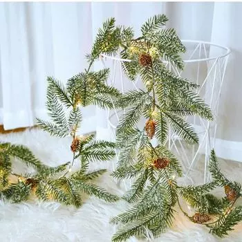 Искусственные рождественские гирлянды с иголками, подходят для каминов One Size