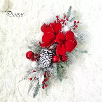 Искусственные рождественские лестничные гирлянды, светодиодные рождественские лестничные гирлянды в форме слезы, снежные матовые светильники, подвесные подвески для перил лестницы, стены, окна зелёный