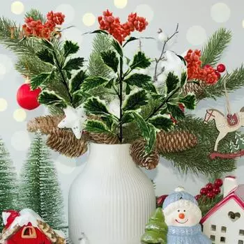 Искусственные розовые ягодные стебли, рождественские красные ягодные палочки, искусственные ягодные ветки для рождественской елки, поделки своими руками, свадебный праздничный домашний декор C