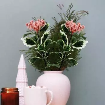 Искусственные розовые ягодные стебли, рождественские красные ягодные палочки, искусственные ягодные ветки для рождественской елки, поделки своими руками, свадебный праздничный домашний декор C