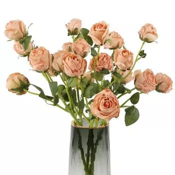 Искусственные розы, 4 шт., 20 головок, искусственные розы, шелковые искусственные розы со стеблем для свадебного букета своими руками, цветочные композиции, украшение для центральной вечеринки белый