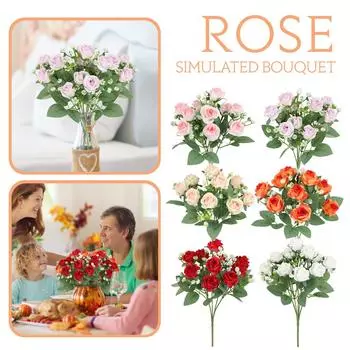 Искусственные розы, свадебная невеста держит букет, украшение гостиной цветочной композицией, градиентные розы, искусственные цветы One Size шафрановый