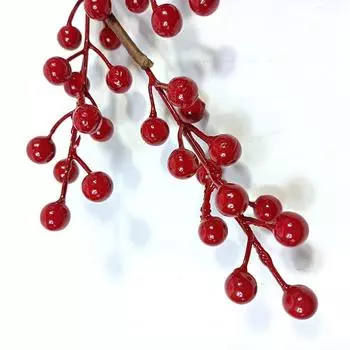 Искусственные стебли красных ягод для декора рождественской елки реалистичные и красивые 5 Forks