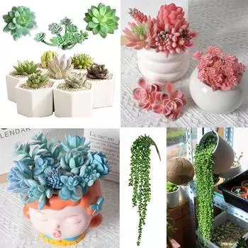 Искусственные суккуленты, подвесные растения, имитация пластика, маленькое декоративное растение, домашние цветочные горшки, подвеска с растением