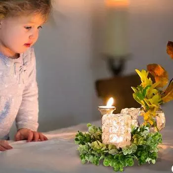 Искусственные свечные кольца венок для свадебного стола в фермерском доме