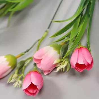 Искусственные тюльпаны цветы 6 веток 11 головок тюльпанов букет искусственные цветы для свадебной церемонии декор садовый букет ваза декор