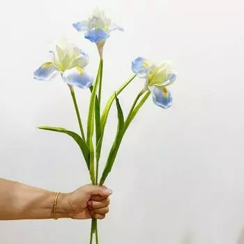 Искусственные ветки цветов ириса из ПУ, ручная работа, имитация настоящего прикосновения, цветок ириса, своими руками, поддельные цветы, украшение для свадебной вечеринки белый