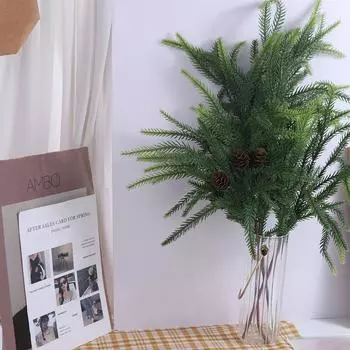 Искусственные ветки сосны своими руками венок искусственная сосна рождественский домашний декор Style 3