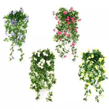 Искусственные висячие цветы Креативные искусственные ипомеи для домашнего декора фиолетовый