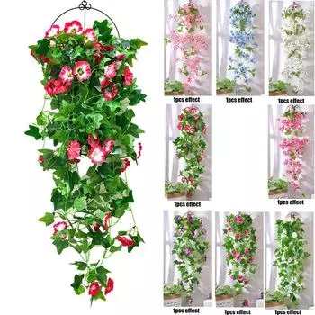 Искусственные висячие лозы в помещении и на открытом воздухе шелковые цветы