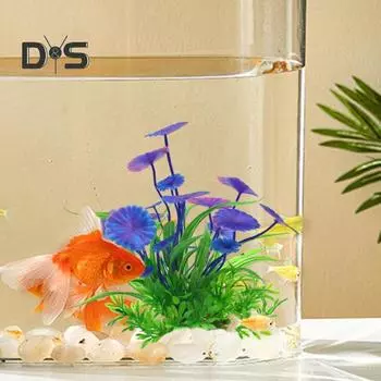 Искусственные водные растения, устойчивые к выцветанию, имитация пластика, гидропонная трава, яркий аквариумный ландшафтный декор для аквариумов с рыбами и рептилиями зелёный