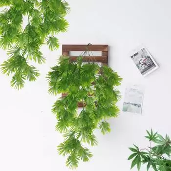 Искусственные зеленые веерные растения, висячие украшения из ротанга, декор для окон, искусственные зеленые папоротники зелёный