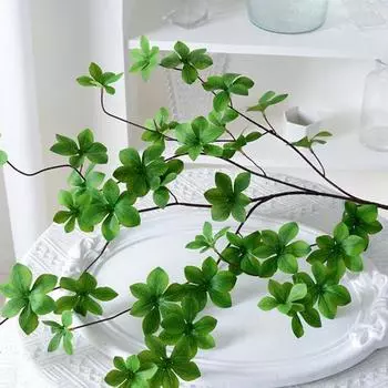 Искусственные зеленые ветки, искусственные зеленые стебли, искусственные листья, искусственная листва, веточки, растения для домашнего офиса, свадебного декора, наполнитель для ваз B