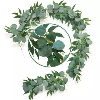 Искусственный эвкалиптовый венок озеленения растений лозы для домашнего свадебного декора сада
