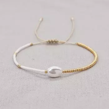 Искусственный белый браслет в стиле барокко, контрастный цвет, бисер Миюки, регулируемые простые браслеты для женщин, модные ювелирные изделия, подарок