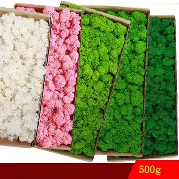 Искусственный бессмертный мох, зеленый мох, микроландшафтное украшение, высокое качество, зеленая растительность, растение, сушеные цветы ручной работы 500g/Box зелёный