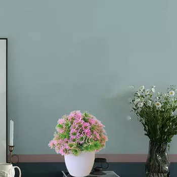 Искусственный бонсай, цветок в горшке, художественные поделки, моделирование растений, настольное украшение для входа в фермерский дом розовый