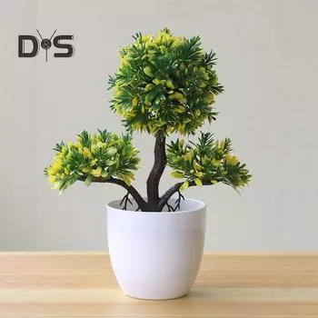 Искусственный бонсай, имитирующий декор стола, пластиковое приветствие гостя, сосна в горшке, растение зелёный