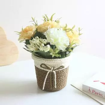 Искусственный бонсай Популярное тонкое мастерство Яркий искусственный бонсай Поддельные искусственные растения Бонсай Искусственный бонсай для мамы розы красного