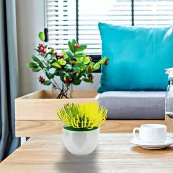 Искусственный бонсай, реалистичный, устойчивый к атмосферным воздействиям пластик, без полива, сочное моделирование, комнатное растение для дома жёлтый