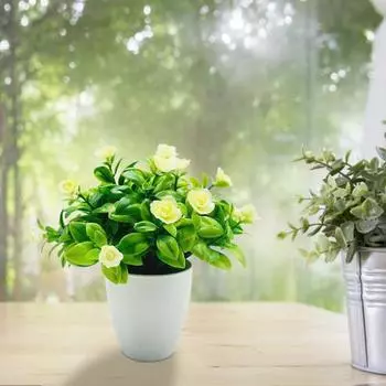 Искусственный бонсай, устойчивый к выцветанию, широкое применение, компактный, необычный, не увядающий, искусственное растение в горшке для балкона белый