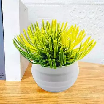 Искусственный бонсай Yousheng, реалистичный пластиковый настольный светильник, яркая искусственная трава, бонсай, садовые принадлежности жёлтый