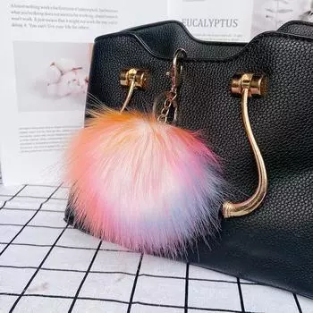 Искусственный брелок для ключей, украшения для сумок, держатели для ключей, украшение, градиентный цвет, кулон ручной работы, креативный подарок, аксессуары