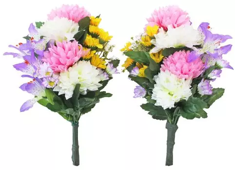 Искусственный Будда Ямакю Маленький букет из хризантемы Эзо и мини для буддийского приблизительно CT катализатора и шелкового подношения btb цветы,