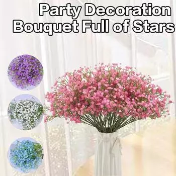 Искусственный букет, свадебное украшение, букет для дома, гостиной, вечерние украшения, фотография, искусственный цветок, реквизит, полный звезд White-1pcs зелёный