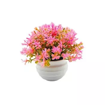 Искусственный цветочный горшок Декоративный фотореквизит Пластиковые искусственные растения из травы Горшечные украшения для домашнего стола Украшения для сада отеля 12X11cm