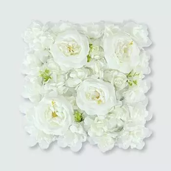 Искусственный цветочный настенный фон, шелковая цветочная настенная панель, цветочный фон, украшение на стену из роз для душа, свадьбы, юбилея, дня рождения, вечеринки 40x40 см белый