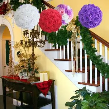 Искусственный Цветочный Шар Красивые Яркие Цветочные Центральные Украшения Для Вечеринки Цветочный Шар Передняя Дверь Ворота Арка Мост Декор Искусственный Шар Розы 15cm