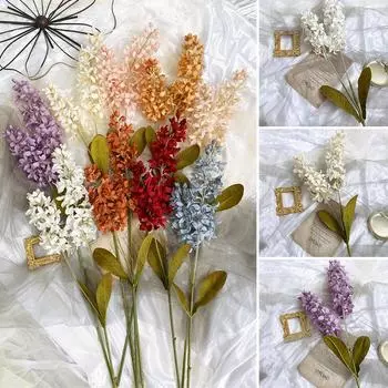 Искусственный цветок 2 вилки Гиацинт Европейский Фиолетовый Длина Имитация гиацинта красный